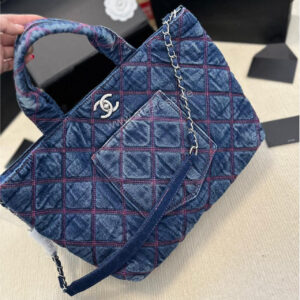 Large bolso chanel blue denim CH-107