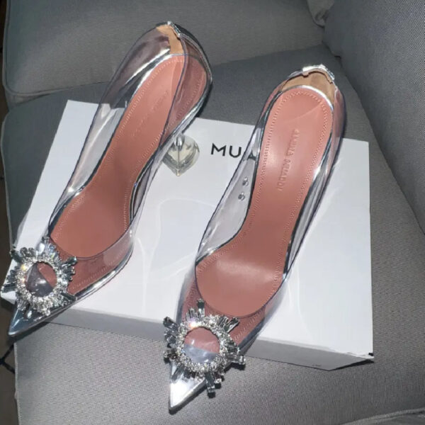 Tacones AMINA MUADDI Silver Am05