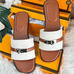 Sandalias Hermes Borwn/White H-169