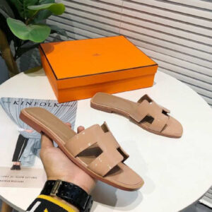 Sandalias Hermes Beige charol H-178
