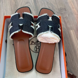 Sandalias Hermes Denim/Black H-179